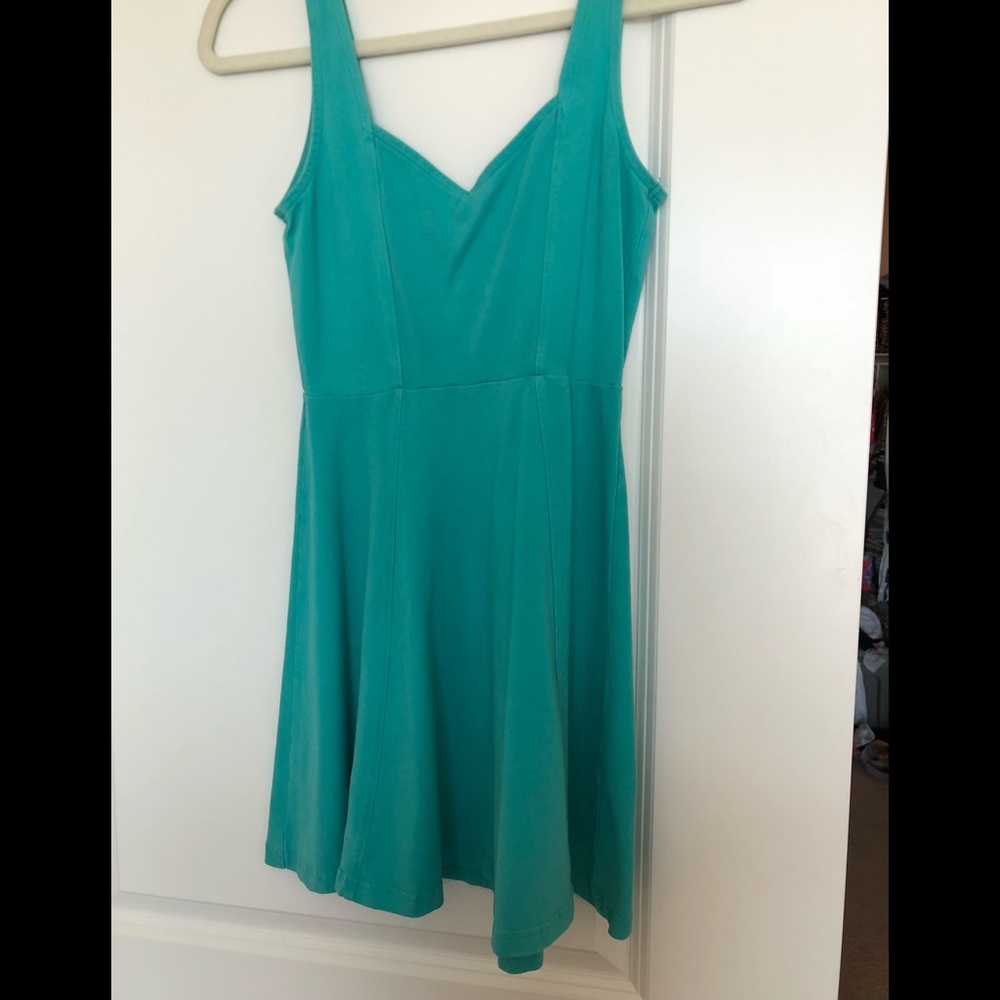 Express blue/green stretch dress
